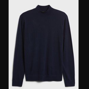 Banana Republic Wool Mock Neck Sweater (Navy, Small)